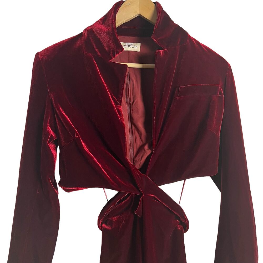 NICHOLAS Red Velvet Mini Dress - Picture 6 of 14